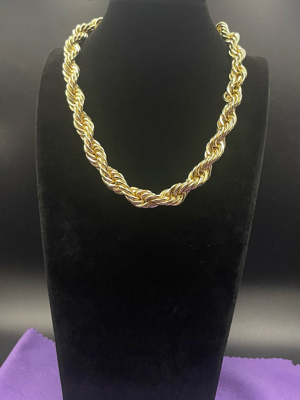 Sugar Fix by BaubleBar Goldtone Chunky Twisted Rope Chain Necklace 16”+3.5”Ext